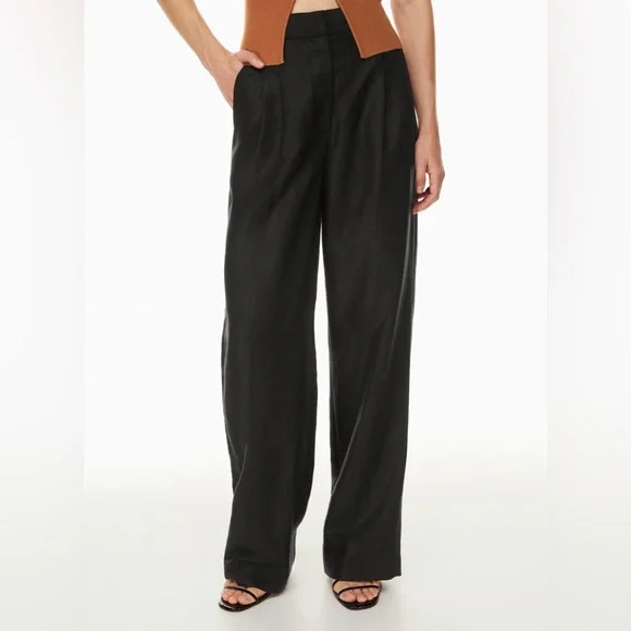 NWT - Aritzia Wilfred The Effortless Pant™ Linen - Size 6 - Black - Picture 6 of 9